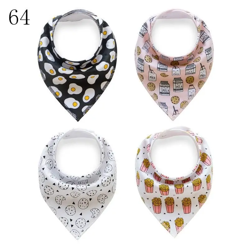 
4Pack Custom Printed Disposable Baby Bibs Bandana Drool Bib Set Baby Bandana 