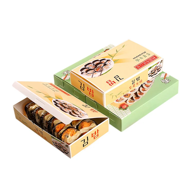 Eco-Friendly Square Art Paper disposable Food Packaging box for japanese sushi