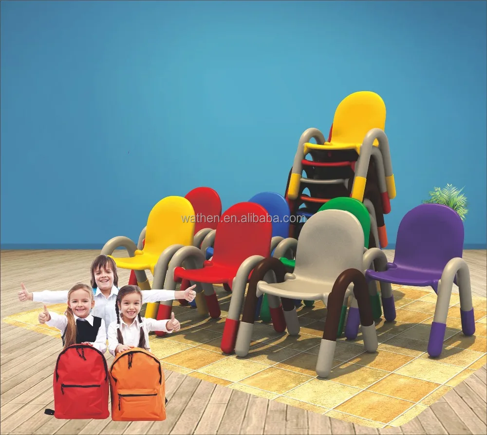 Top Quality Colorful Plastic Chair used by Children Study Table Chair Sets