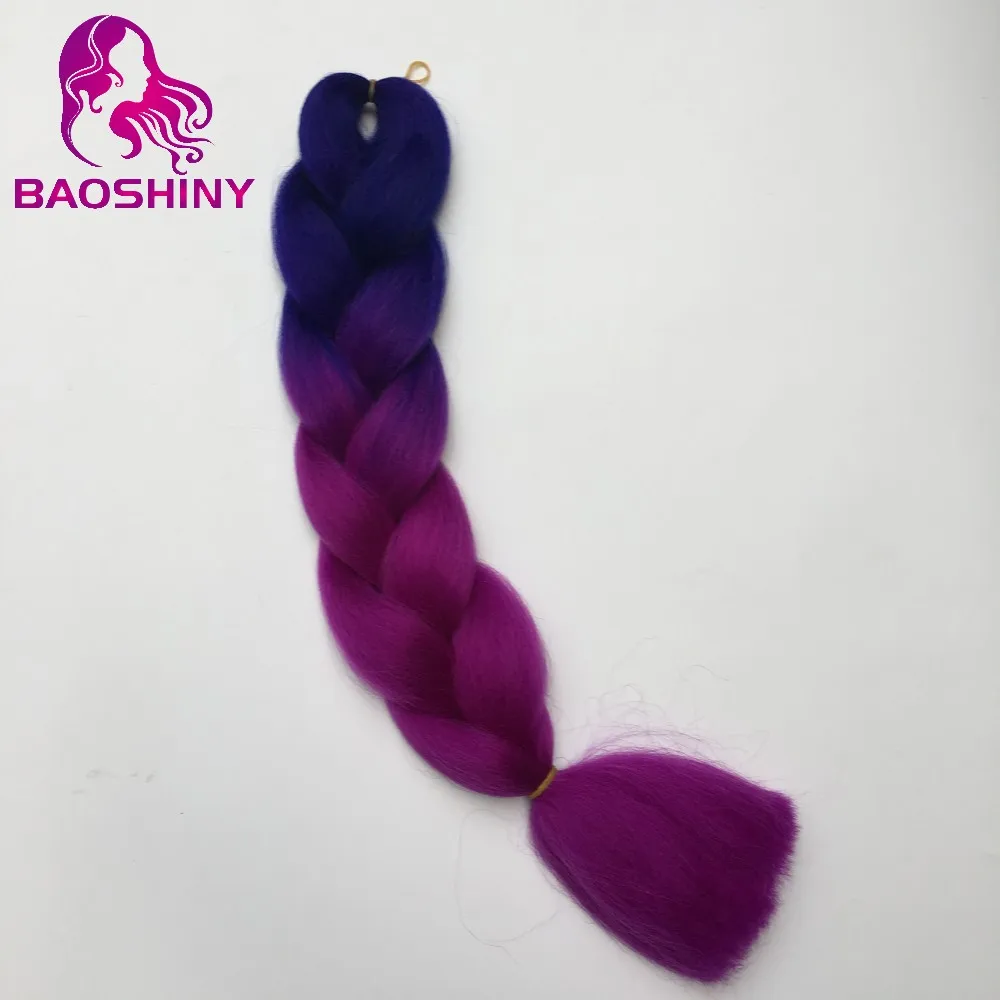 Jumbo Braiding Hair Two Colored Jumbo Braiding Hair Black+Dark Blue