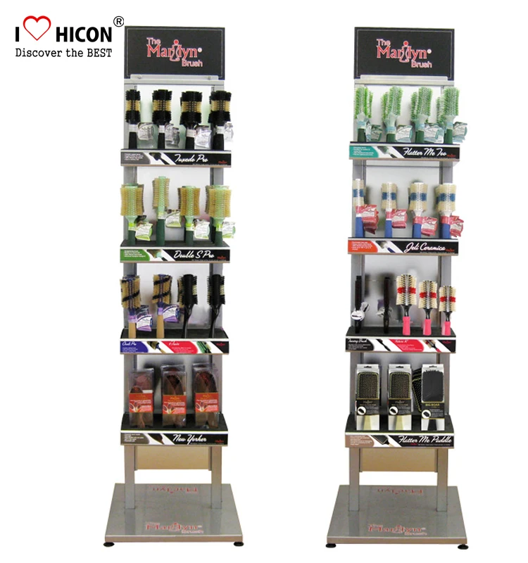 Draw Attention Cosmetics Retail Shop Stand Hair Brush Displays