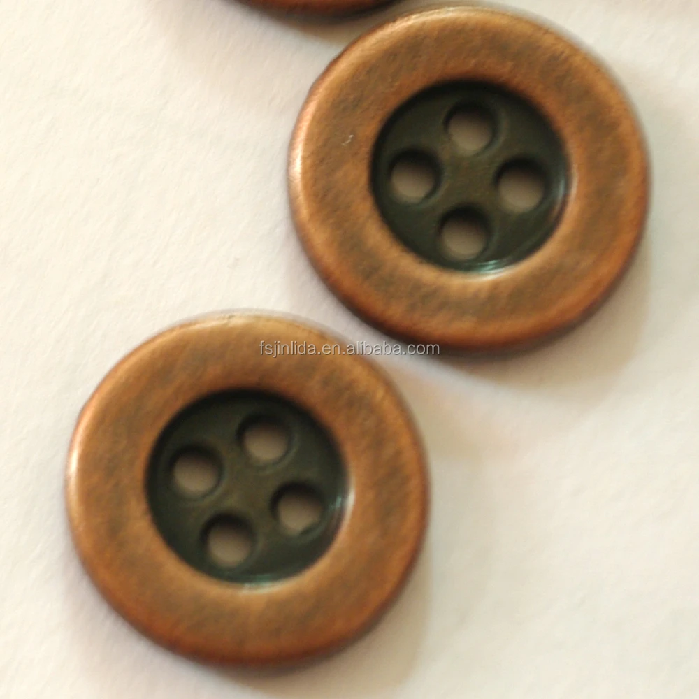 new style 15mm 4 holes metal sew button for custom shirt button