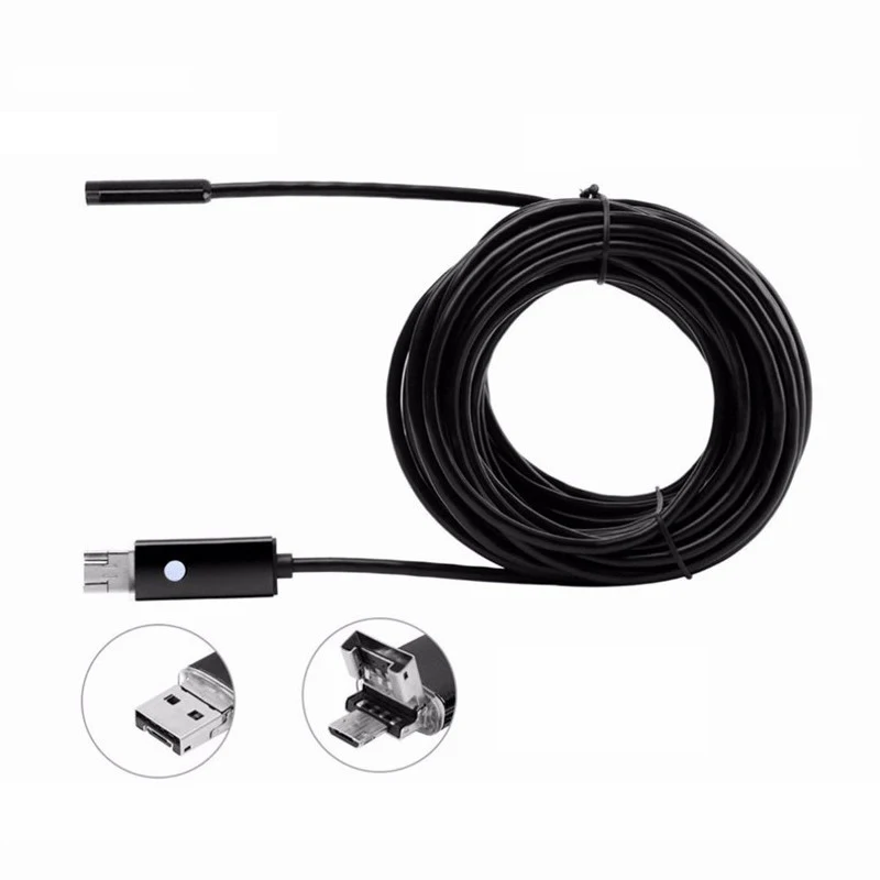 USB Endoscope Pipe Inspection Camera 2 in 1 8.0mm Waterproof Android PC Borescope Snake tube Camera AN99 2M 5M 10M