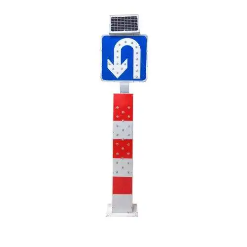 
solar Intelligent single side or two sides traffic signal light warning pile 