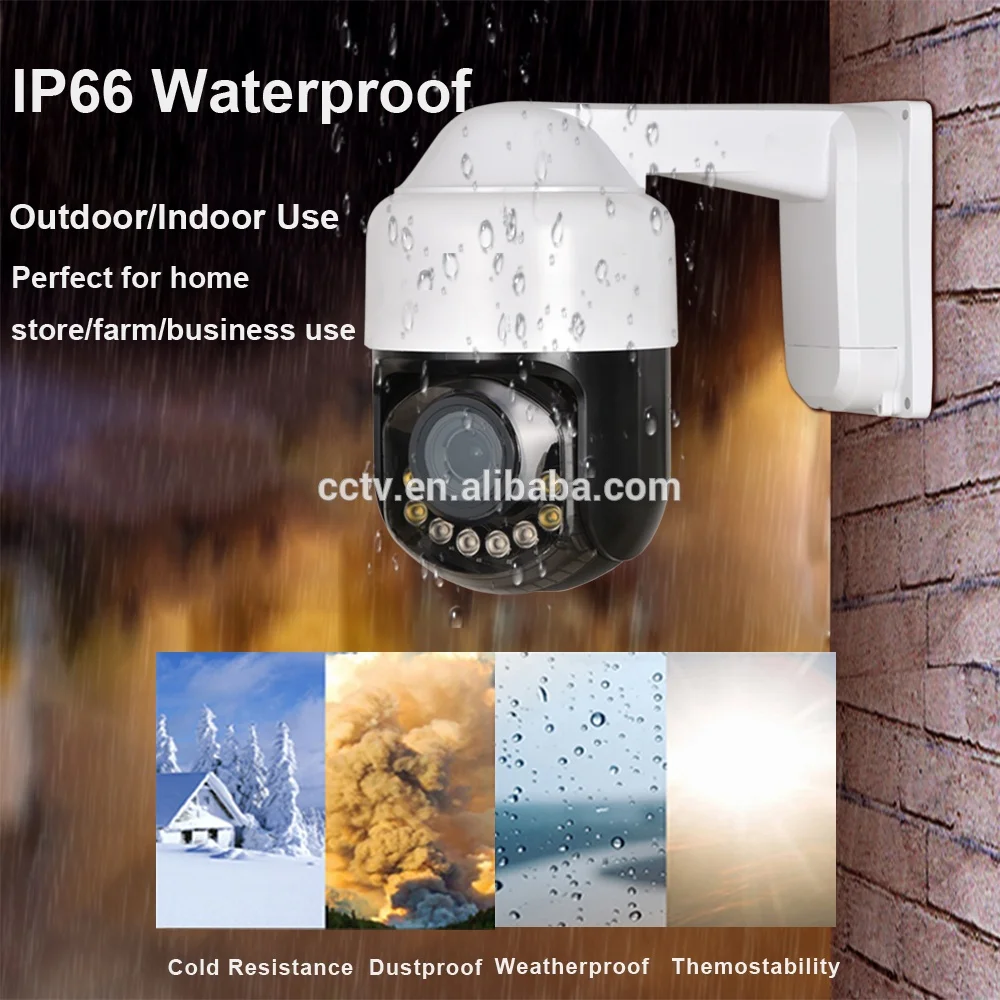 
Outdoor Mini 5MP PTZ Speed Dome IP Camera 1080P POE 4X Zoom Dual Light Starlight Color night IR 50m 2 Way Audio Humanoid Detecti 