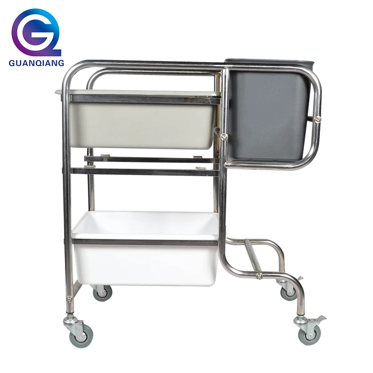 Отель 2 слоя тележка для еды коробка столовых приборов четырехколесных транспортных средств пластиковый сервисный