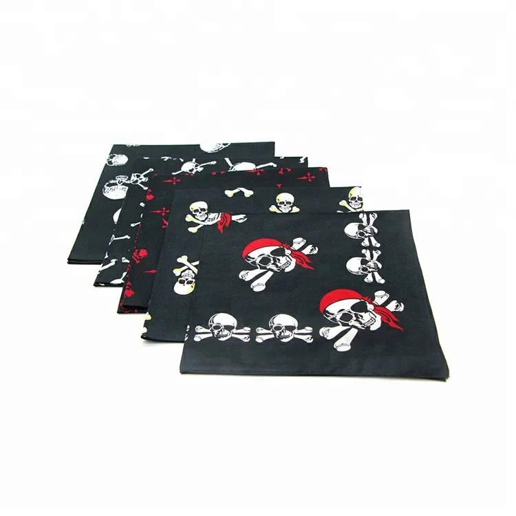 Черные Банданы в стиле хип-хоп с принтом черепа на заказ