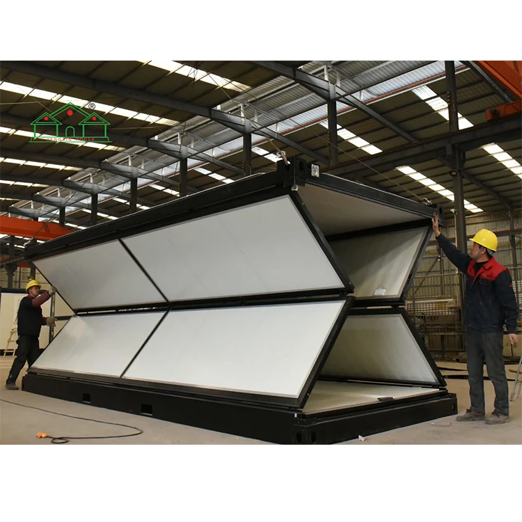 
 Складной выдвижной дом-контейнер с зеленой стальной конструкцией для продажи  