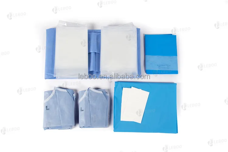 Leboo CE ISO одноразовая хирургическая драпировка с отверстием, хирургическая ангиографическая упаковка