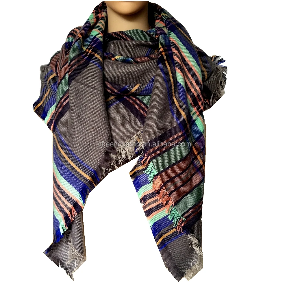 Модное квадратное женское одеяло, большой зимний шарф, шаль