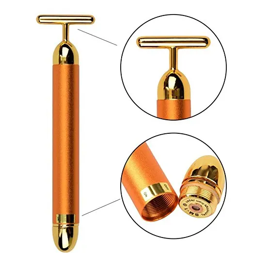24k Gold Vibration Beauty Bar Skin Tightening Facial Massager Face Care Stick