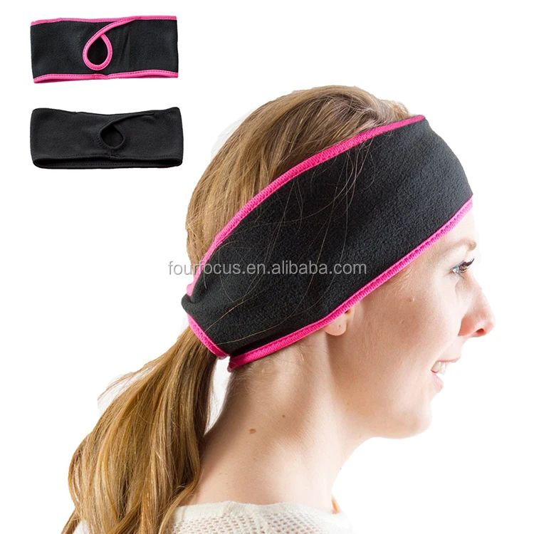 polar fleece headband Ponytail headbands cheap sports gym woman outdoor custom headband with logo