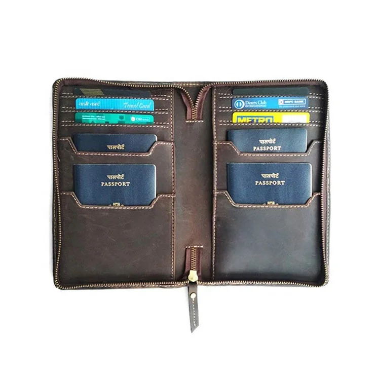 Семья Обложка для паспорта мужской бумажник с двумя отделениями большой дорожный Чехол хранения RFID документа мужчин и женщин водонепроницаемые Двойные Держатель из натуральной