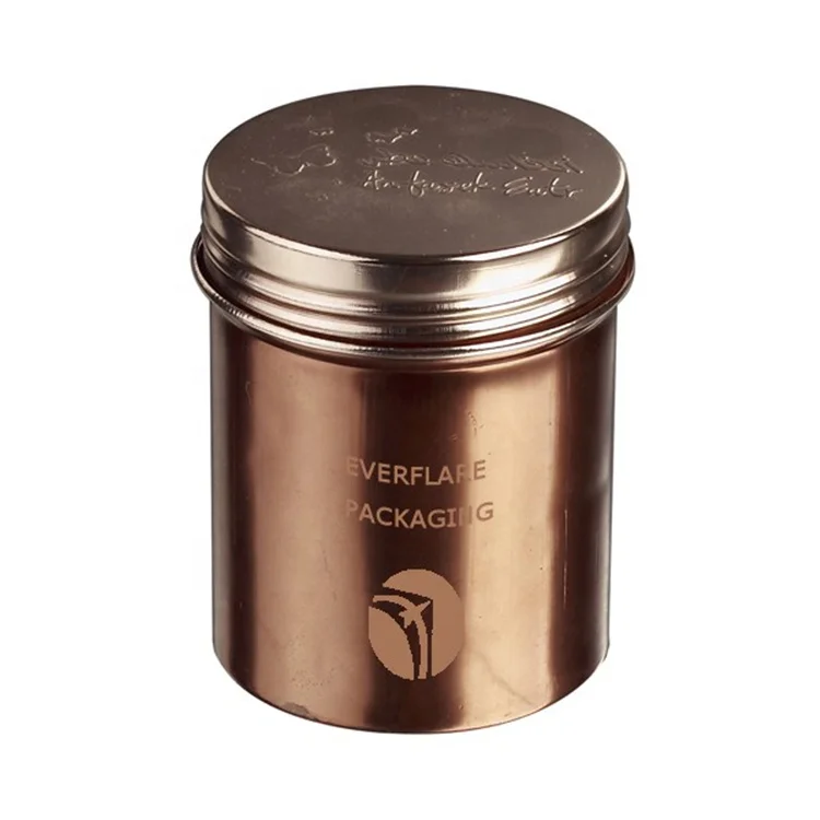 Custom printed 4oz silver matte black gold red candle jar tin new small tall aluminum jars tins with lid