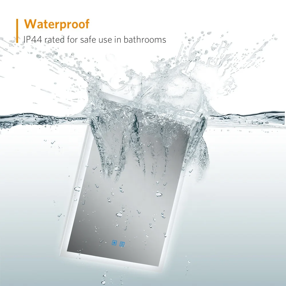 Illuminated LED backlit Light Bathroom Mirror with Touch Sensor switch control and Demister