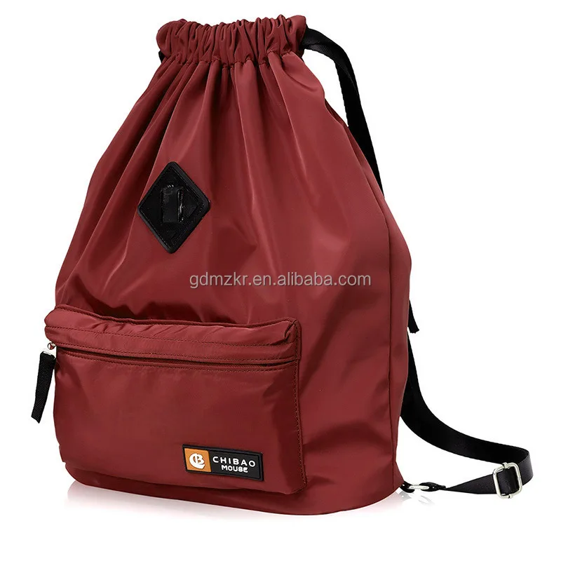 Оптом высокое качество Логотип Печатный водонепроницаемый полиэфир нейлон шнурок рюкзак сумка