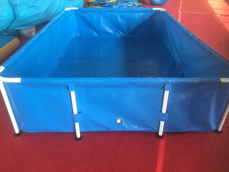 3000L Rectangular Galvanized Steel Frame Fish Tank Pool PVC Inflatable Indoor/Outdoor Aquaculture Pool Kids Sports Design Style