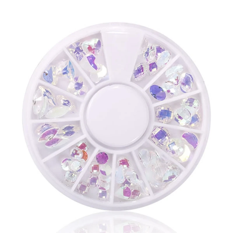 Wheel Package 3D Mix Color Pearl Metal Flatback Rhinestone Nail Decoration