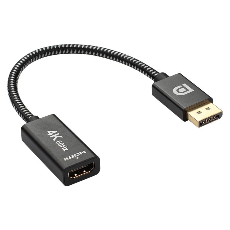 ULT-unite High Quality Custom 4K@60Hz DP DisplayPort to HDMI Cable Adapter Gold Plated Aluminum Alloy Shell