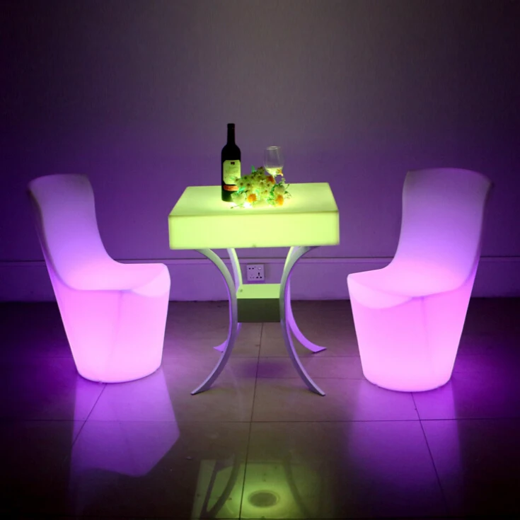 Популярный модный дешевый светящийся обеденный стол и стул для мероприятий