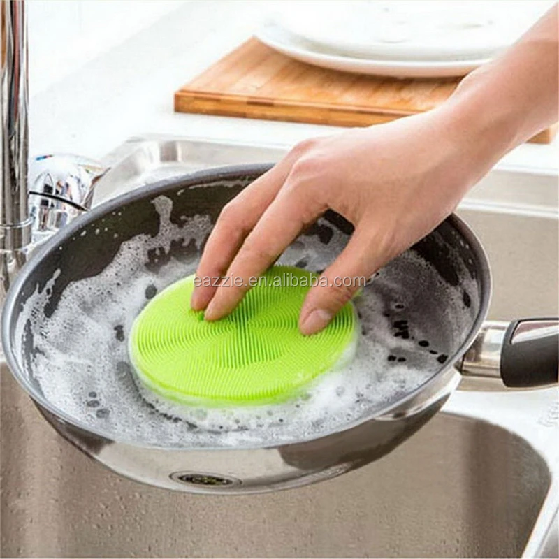 Flexible Reusable Durable Silicone Dish Washing Sponge Scrubber