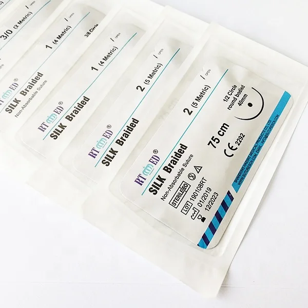 Хирургический медицинский хирургический неабсорбируемый Плетеный Шелковый швов, швов, размеры usp, заводской источник