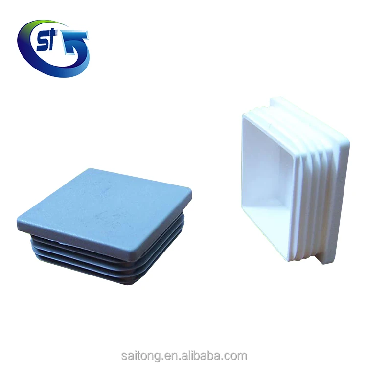 40mm FLAT TOP WHITE PE SQUARE TUBE PLASTIC END CAP for fence post