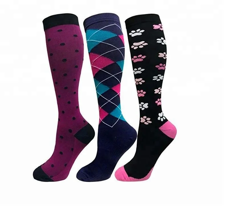 Воздухопроницаемые Спортивные Компрессионные носки OEM унисекс, высокая эластичность, логотип под заказ, высококачественные нейлоновые Компрессионные носки