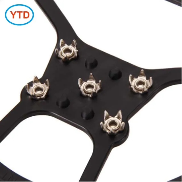 Traction Ice Cleat Spikes Crampons True Stainless Steel Spikes And Durable Rubber Ice Grip For Mount Climbing