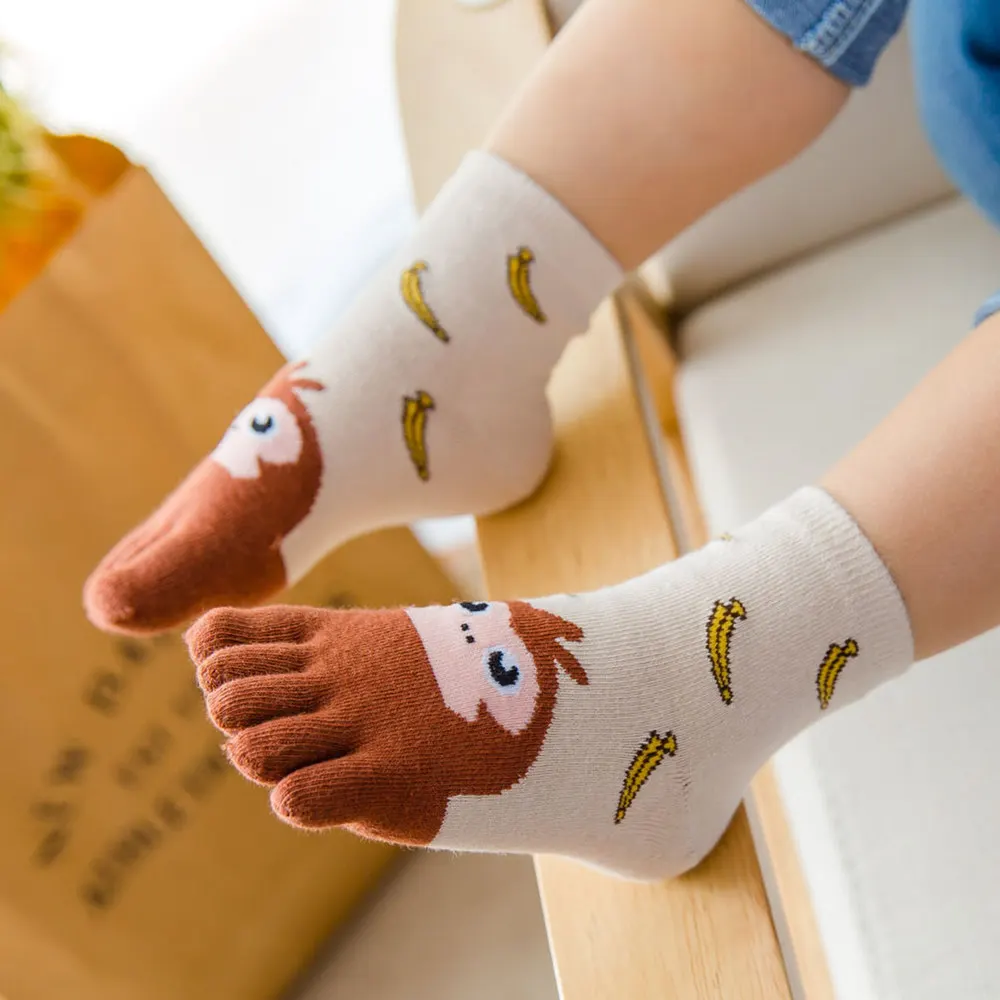 
wholesale baby cute cotton ankle socks lovely children cartoon five toe finger socks 