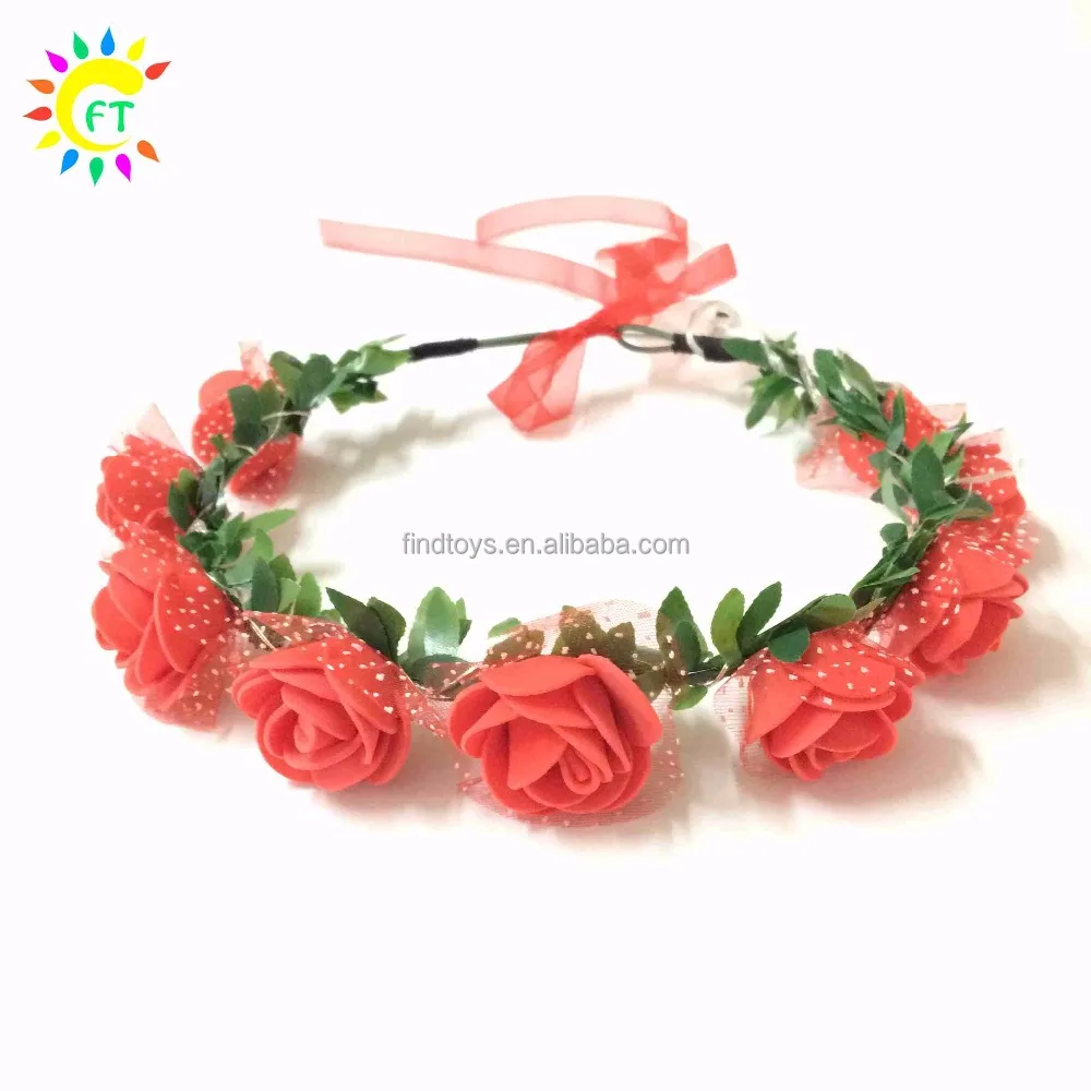 2023 Light up LED Flower Crown Headband Wedding Garland Flower Wreath