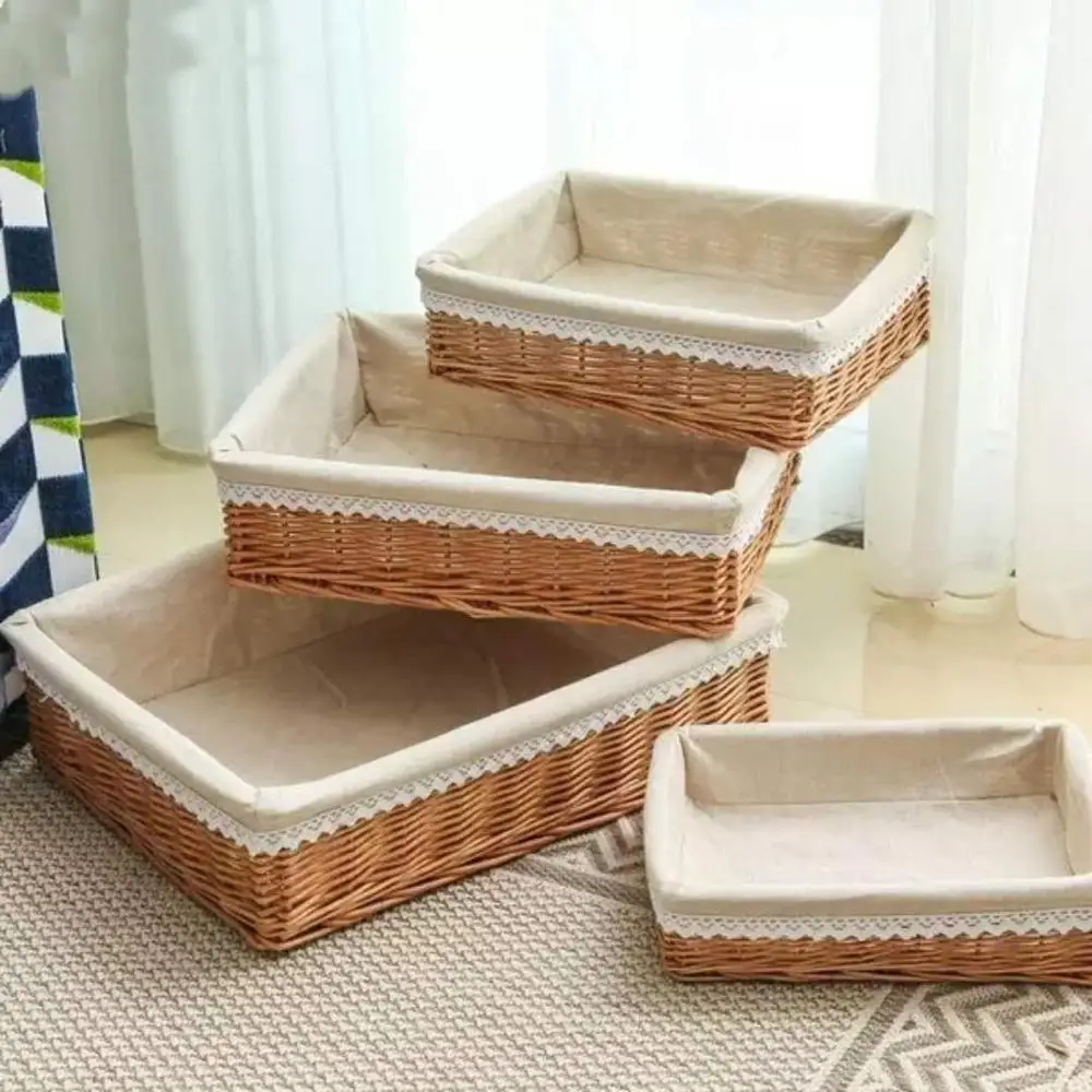 Wholesale Manufacturer Handmade Natural Wicker Fruit Bread Basket Cheap Picnic Eco Storage Baskets