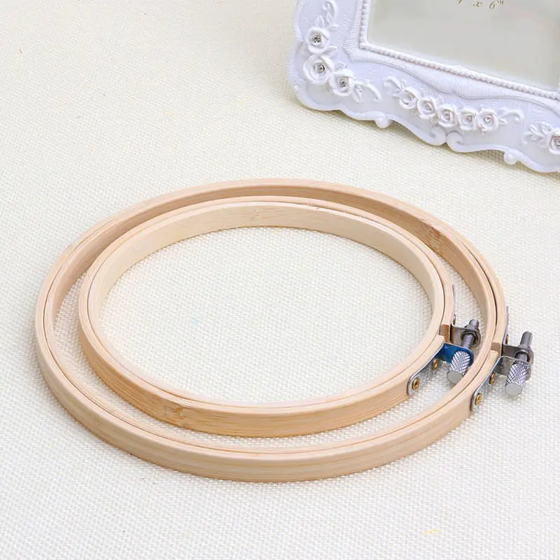 Bamboo Embroidery Hoop Ring Frame Set DIY Cross Stitch Machine Sewing Accessories DIY Cross Stitch Needle Craft