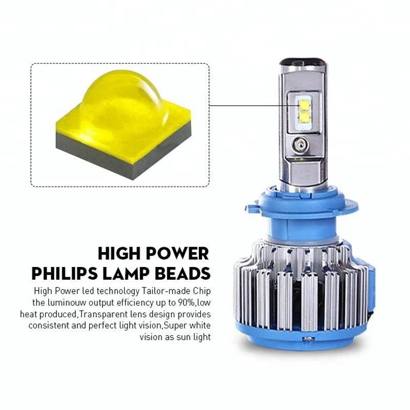 Auto Car Light Bulbs T1 Led H4 H7 H11 Led Light Headlight Bulb For Car