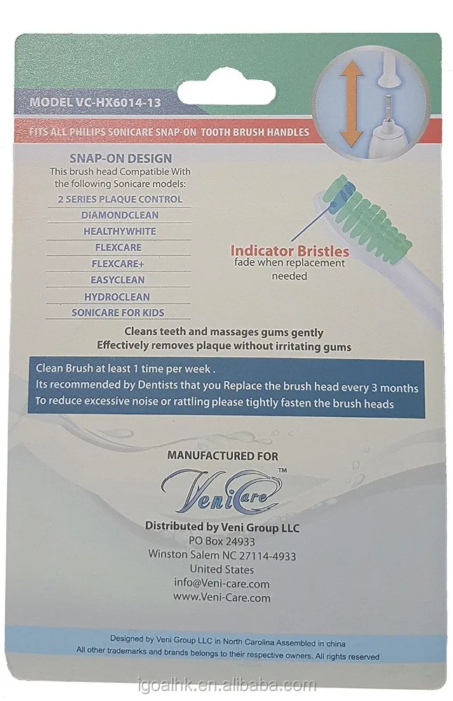 Electric toothbrush head sonic VeniCare Replacement Toothbrush Heads For tooth brushhead