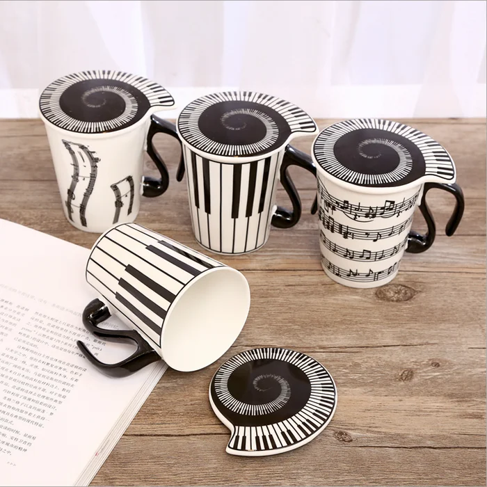UCHOME Fashion Ceramic Coffee Mug Shapes Music Mug Cup