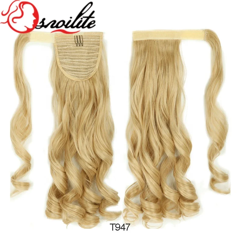 Snoilite High quality 26' synthetic wrap hair extension grey Ponytail hair