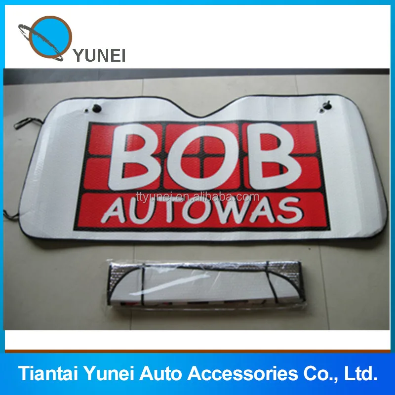 Factory  Cheap CMYK  Printing Aluminium Foil Car Sunshade Advertising Car Sun Shade For Front Window