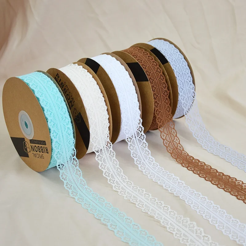 Fashion Simple 3cm Lace Decorative Bud Flower Packaging Gift Box Decoration Silk Ribbon