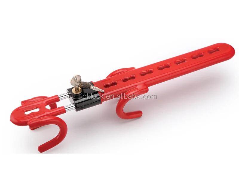 Twin-hook universal steering wheel lock