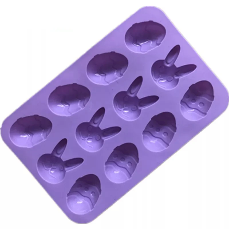 12 Cavity easter egg bunny silicone mold