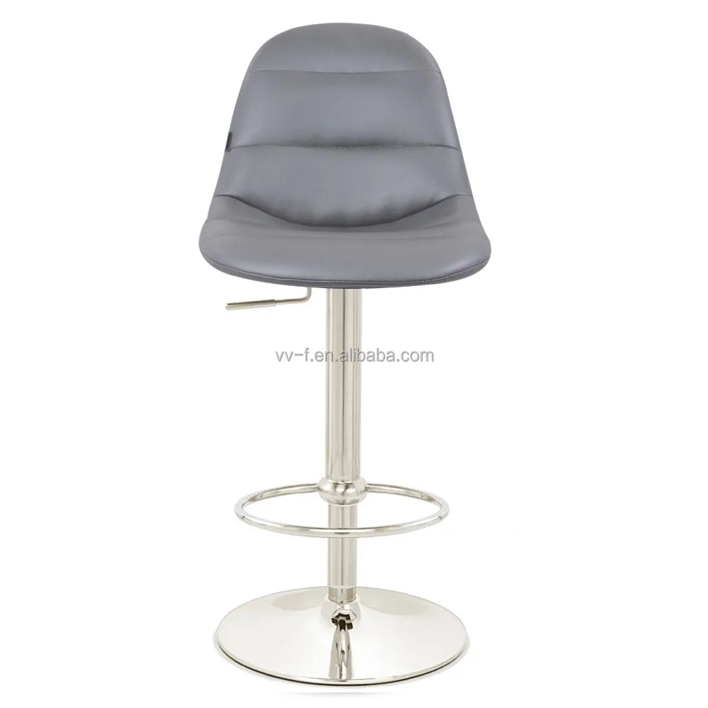 Металлическое основание кожаное сиденье поворотный барный стул с спинкой