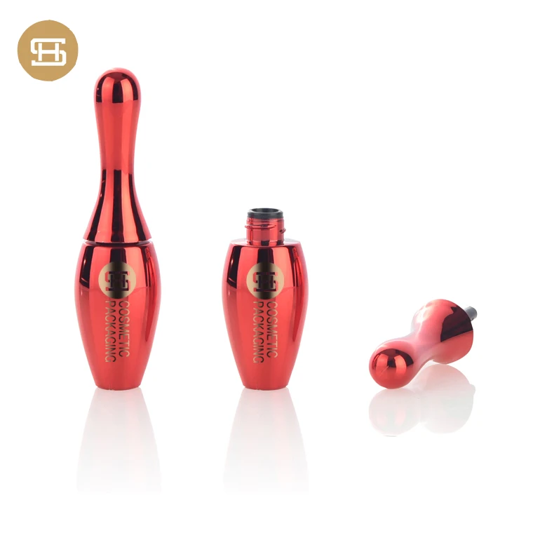 Custom logo bowling shape empty lip gloss lip glaze tube packaging tube with applicator