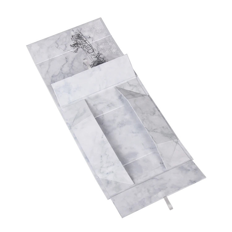 China makers customized luxury marble color magnetic foldable cardboard gift boxes