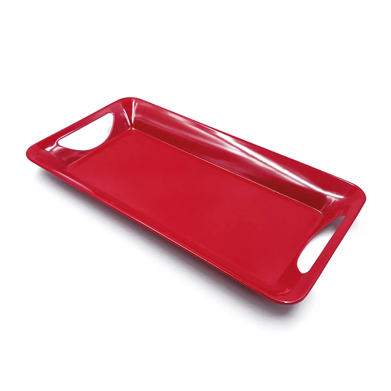 Plastic melamine tray service tray with handles