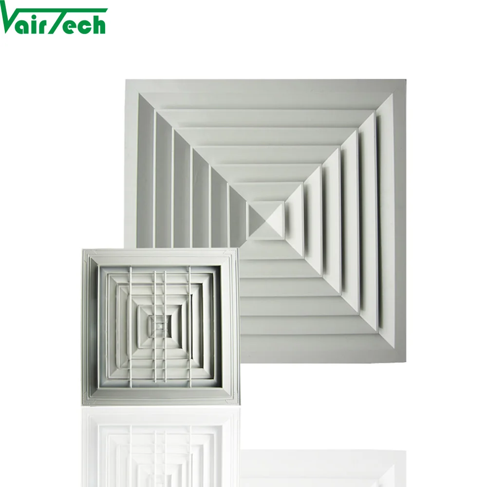 hvac system ceiling grille aluminum square false ceiling in 4 way air diffuser