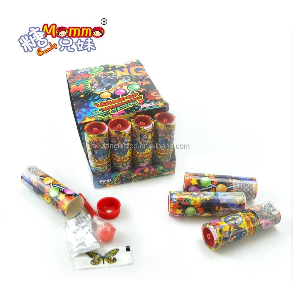 lollipop firecracker bottle toys and popping candy with tattoo of PC-006