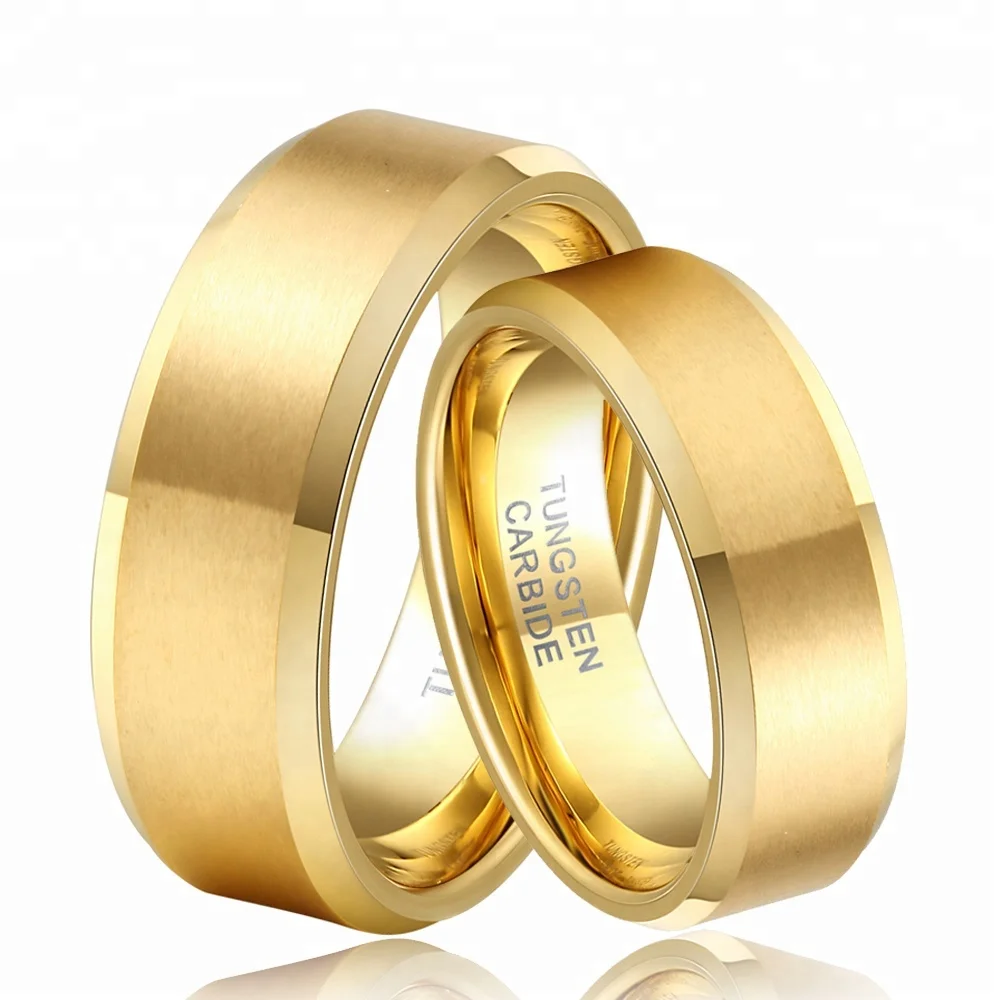 ring gold plated Couple band Tungsten Carbide jewelry For Men And Women ring