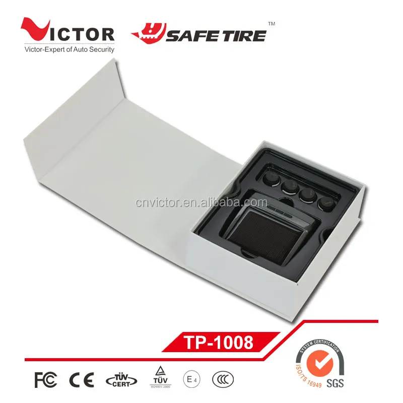 Solar Charged TPMS 4 tires pressure tire pressure digital monitoring sensor LCD display with external valve cap sensor