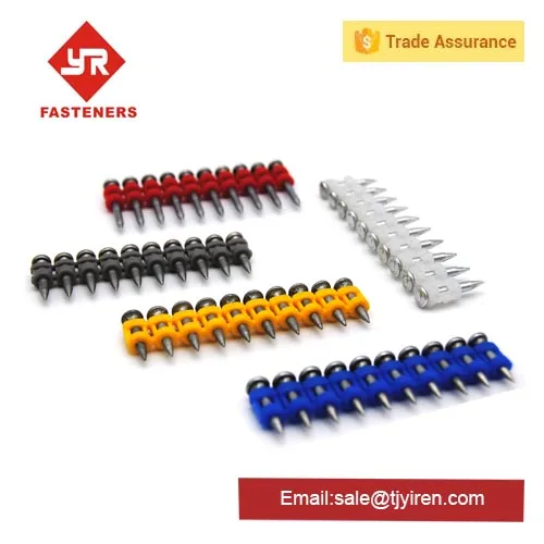 Collated Gas Drive Pins Drywall Black Strip Concrete Nails